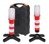 Lampe de Travail LED D’Urgence Automobile Base magnétique | ABS et PC, Visibilité à 360 Degrés, Support Réglable, Bandes Réfléchissantes, 3 Piles AAA, Conduite par Mauvais