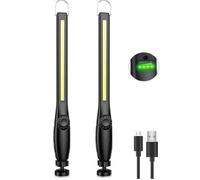 Lampe de travail LED Lampe de poche d'atelier rechargeable COBLampe d'inspection avec lampe de travail magnétique2 pièces