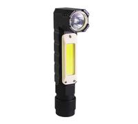 Lampe de travail LED magnétique rechargeable avec clip et base magnétique, LED XPG + COB, outils automobiles pour voiture, pickup, camion, randonnée, camping (L, noir)