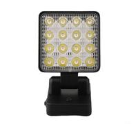 Lampe de travail LED portable pour lampe de travail 18 V avec tête pliable à 90 degrés vers le haut vers le bas, crochet rotatif à 330°, 1500 lumens, couleur rouge et noir