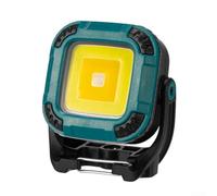 Lampe de travail LED portable rechargeable avec batterie de 1200 mAh, base magnétique et trépied pour camping, réparation, pêche de nuit et utilisation en extérieur (bleu)