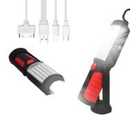 Lampe de Travail LED Rechargeable 800 Lumens - 3 Niveaux de Luminosité, Baladeuse Magnétique avec Base Pivotante 360° et Crochet 270°, Batterie 1800 mAh, Power Bank, IPX6 Étanche - Pour Atelier, Garag