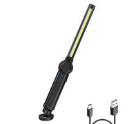 Lampe de Travail LED Rechargeable avec Aimantée et USB Rotation à 360 degrés, Lampe Inspection LED Rechargeable, Lampe D'inspection pour Atelier de Ménage Camping en Plein Air Randonnée (Noir-Z)