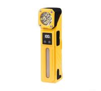 Lampe de travail LED rechargeable avec support magnétique, design compact 11,1 x 3,3 x 2,5 cm, construction résistante aux éclaboussures (jaune)