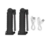 Lampe de Travail LED Rechargeable, Lot de 2 avec Base Magnétique, Lampe de Travail COB Pliable et Portable pour les Activités de Plein Air et L'entretien