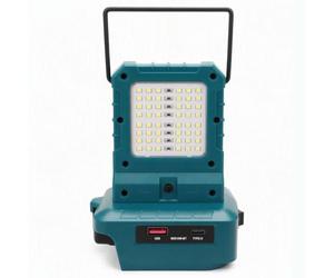 Lampe de travail LED sans fil avec 2 ports de sortie USB | Lampe de zone portative pour batterie MT 18 V, panneau large, poignée de transport, corps utilitaire en ABS