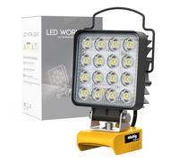 Lampe de travail LED sans fil compatible avec batterie Dewalt 20 V, 48 W 4800 lumens, outil de travail sous le capot pour homme, avec port de charge USB et de type C d'urgence pour atelier, garage