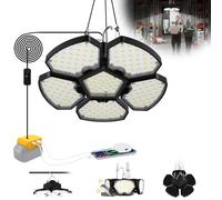 Lampe de travail LED sans fil compatible avec batterie DeWalt 20 V, 65 W 6500 lm, projecteur et plafonnier avec port de charge USB et de type C, 5 + 1 panneaux déformables pour garage, établi