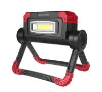 Lampe de travail Maclean LED COB, 300 lm, 3 modes d'éclairage, alimentation 4xAA, temp.couleur 6500K, MCE439, Schwrz/Rot