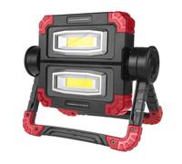 Lampe de travail Maclean LED COB, 300 lm, 3 modes d'éclairage, alimentation 4xAA, temp.couleur 6500K, MCE439, Schwrz/Rot