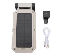 Lampe de travail magnétique gris blanc à énergie solaire, phare rotatif à 360 °, conception de lumière latérale 800LM avec crochet, lampe de travail à chargement USB pour