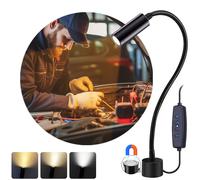 Lampe de travail magnétique Led Lampe magnétique USB col de cygne : 3 couleurs, 10 niveaux de luminosité, 360° flexible Pour atelier, tour, réparation