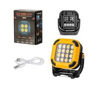 Lampe de travail magnétique LED rechargeable | Éclairage multifonction portable pour chantier de travail pour le camping, la randonnée, sous l'armoire, la réparation de voiture, le placard