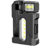 Lampe de travail magnétique rechargeable avec écran LCD, rotation à 360 °, double LED, blanc, rouge, bleu, clignotant, alliage d'aluminium pour garage atelier