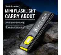 Lampe de travail multifonctionnelle LED magnétique rouge et bleue clignotante, mini lampe extérieure puissante, super lumineuse, lampe de maintenance, lampe torche