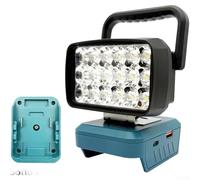 Lampe de travail portable 18 LED avec lampe de poche, interface de charge rapide de type C et coupure de sécurité de la batterie, compatible avec plusieurs modèles de batteries au lithium