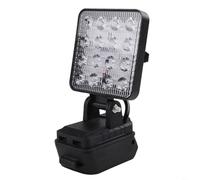 Lampe de travail portable à 16 LED alimentée par des piles Li-ion 18 V pour l'éclairage de tâches dans les environnements industriels pour les travaux et les réparations