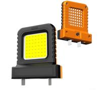 Lampe de travail portable pour batteries d'outils électriques 20 V/21 V, lanterne LED 14 W avec interface de batterie réglable, design compact et léger compatible avec montage sur le dessus (orange)