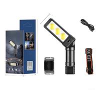 Lampe de travail rechargeable avec base magnétique, double projecteur COB et spot LED, réglable à 180 degrés pour réparation et entretien mains (BL-5306)