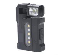 Lampe de travail rechargeable avec écran LCD de batterie, base magnétique réglable à 360°, double lumières LED blanches et rouge-bleu, construction en alliage d'aluminium, pour atelier,