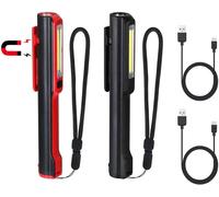 Lampe De Travail, Rechargeable Cob Baladeuse Led Ultra Lumineuse Avec Clip Magnétique, Lampe De Poche 3W Usb, 5 Modes Camping Lampe,Lampe D'Inspection Pour Garage, Camping, D'Urgence, Etc