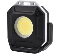 Lampe de travail rechargeable de type C, 3 pour source, COB, 4 modes, porte-clés, camping (éclairage rond noir)