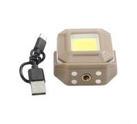 Lampe de travail rechargeable de type C, 3 pour source, COB, 4 modes, porte-clés, camping (lumières carrées colorées)