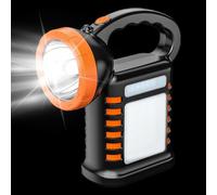 Lampe de travail rechargeable - Lampe torche rechargeable LED avec 3 modes, batterie 4000 mAh, étanche et multifonction pour camping, atelier mécanique, construction et urgences