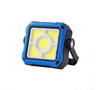 Lampe de travail rechargeable par USB COB avec double fonction interrupteur, éclairage réglable à 180 degrés, indicateur de niveau de batterie, design résistant à l'eau et port de charge (bleu)