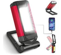 Lampe de Travail Rechargeable Puissante, Baladeuse LED Lampe Atelier avec Base Magnétique, Lampe Torche avec IPX6 Étanche, 5 Modes