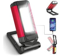 Lampe de Travail Rechargeable Puissante, Baladeuse LED Lampe Atelier avec Base Magnétique, Lampe Torche avec IPX6 Étanche