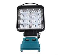 Lampe de travail sans fil rechargeable pour batterie 18 V compatible avec BL1830 BL1815 BL1860 batteries Li-ion Port de charge USB Tête de lampe réglable (A)