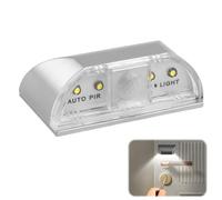 Lampe de trou de serrure pour porte sans fil infrarouge PIR détecteur de mouvement alimenté par piles 4 LED lumineuses On/Off Installation adhésive pour porte d'entrée, extérieur, intérieur, couloir