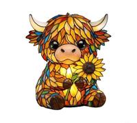 Lampe de vache 3D faite à la main en résine, 15 cm USB pour veilleuse avec lumière LED chaude, figurine animale décorative pour chambre à coucher, chambre d'enfant, salon, lampe de table à économie