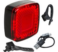 Lampe de vélo arrière USB AUTO STOP Capteur crépusculaire Maclean Energy MCE355 COB LED max. 125lm acu 450mAh