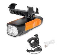 Lampe De Vélo Multifonction 4 En 1 À Led, Rechargeable Par Usb, Phare De Vélo, Klaxon, Support De Téléphone, Batterie Externe, Éclairage De Cyclisme