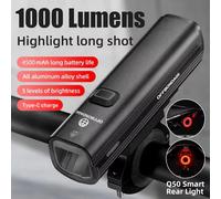 Lampe de vélo OFFBONDAGE 1000 lumens, phare avant de cyclisme, lampe torche pour guidon, recharge USB, éclairage VTT et route, haute luminosité HKD3-1000