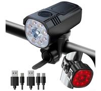 Lampe de vélo rechargeable 1000 lumens double mode IP65 | 1000 lumens de sortie, spot blanc plus projecteur chaud, IP65 étanche à la pluie, rechargeable par USB, charge rapide 2h