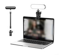 Lampe de vidéoconférence rechargeable, LED rotative à 360 °, anneau de webcam pour soins des yeux avec gradation continue, 1200 mAh pour appels de zoom pour ordinateur portable