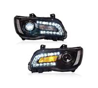 Lampe de voiture Compatible Pour Chrysler 300C, phare 2011 - 2017, phares 300C DRL, clignotant, faisceau haut, lentille de projecteur œil d'ange(Style 1)