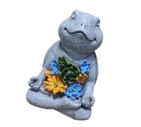 Lampe décorative à énergie solaire en forme de tortue avec fleur