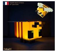 Lampe Décorative Abeille Univers MineCraft - CeLuVi - Led, Timeur 15 minutes, sur batterie rechargeable