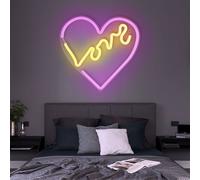 Applique murale LED en forme de cœur, décoration murale, salon, chambre à coucher, lampe décorative, plastique opale transparente, câble USB, 3 W, L 35 cm