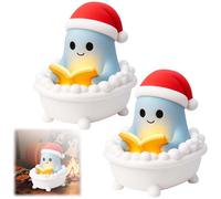 Lampe décorative de bureau LED - Veilleuse d'Halloween - Idée unique pour les fans - Kjw514 (blanc, 15 cm)