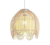 Lampe décorative de lustre de globe, lustres tissés à la main en osier pour le décor de salle à manger, luminaire suspendu de lanterne en bambou à hauteur réglable Present