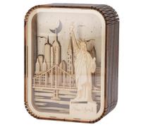 Lampe Décorative de Série de Veilleuse LED Sculptée en Bois de pour le Bureau (New York)