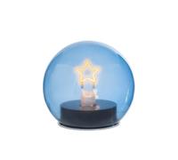 Lampe décorative en verre avec cœur et étoile Lumin, 11 x 11 cm, bonbonnière 2026, idée cadeau naissance, baptême, baby shower anniversaire, élégant, design moderne, décoration de la maison (bleu)