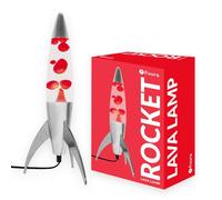 Lampe decorative - Fisura - Lampe à lave ""rocket"". Liquide transparent et lave rouge. Ampoule de rechange. 20 x 20 x 45 cm.