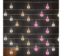 Guirlande lumineuse LED Chaîne lumineuse de Noël 180x boules décoration colorée, 9x 20 0,03W blanc chaud, L 220 cm