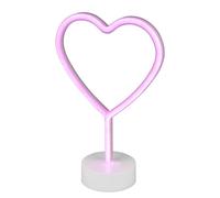 Reality Leuchten Lampe de table Heart R55210101 LED rouge 1,8 W pied en plastique blanc